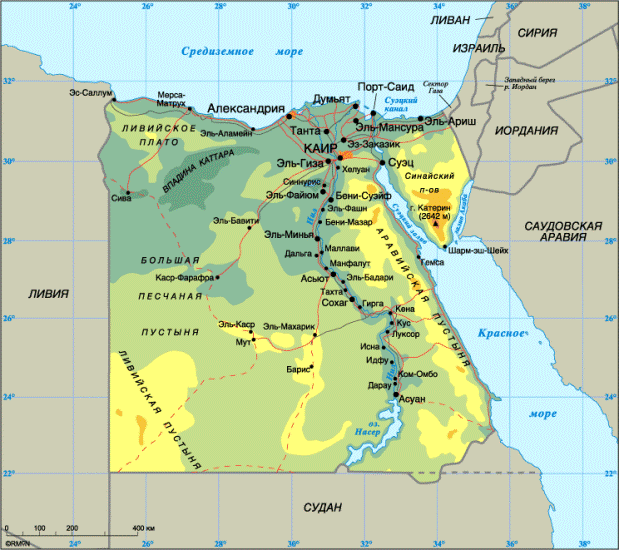 Египет на мировой карте