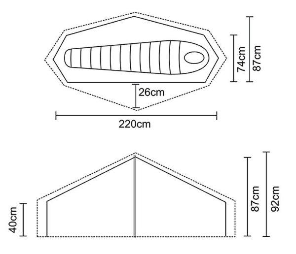 Размеры палатки Laser Ultra 1 Tent Размеры палатки Laser Ultra 1 Tent