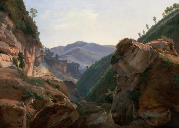 Ремон Жан Шарль Жозеф (город Париж, 1795 - 1875). Работа "Скалистый пейзаж с дорогой в Неаполь " Ремон Жан Шарль Жозеф (город Париж, 1795 - 1875). Работа "Скалистый пейзаж с дорогой в Неаполь "
