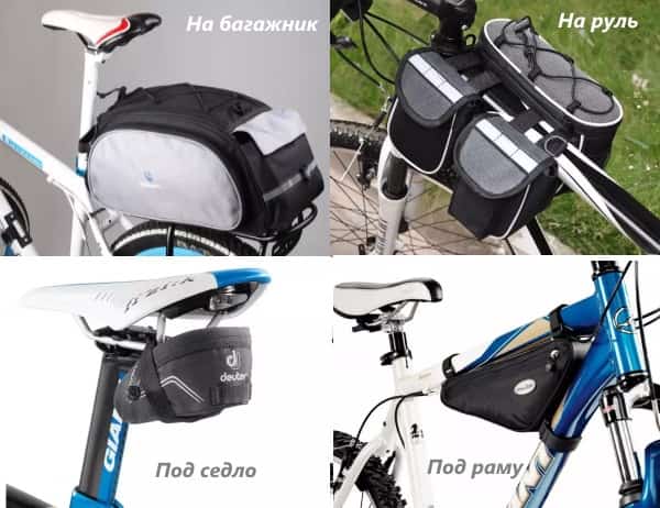 Основные виды велосумок Основные виды велосумок